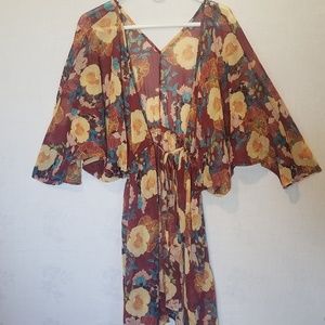 Charlotte Russe Floral Print Kimono